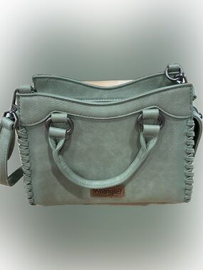 Wrangler Light Mint Green Satchel with Braided Side Detail